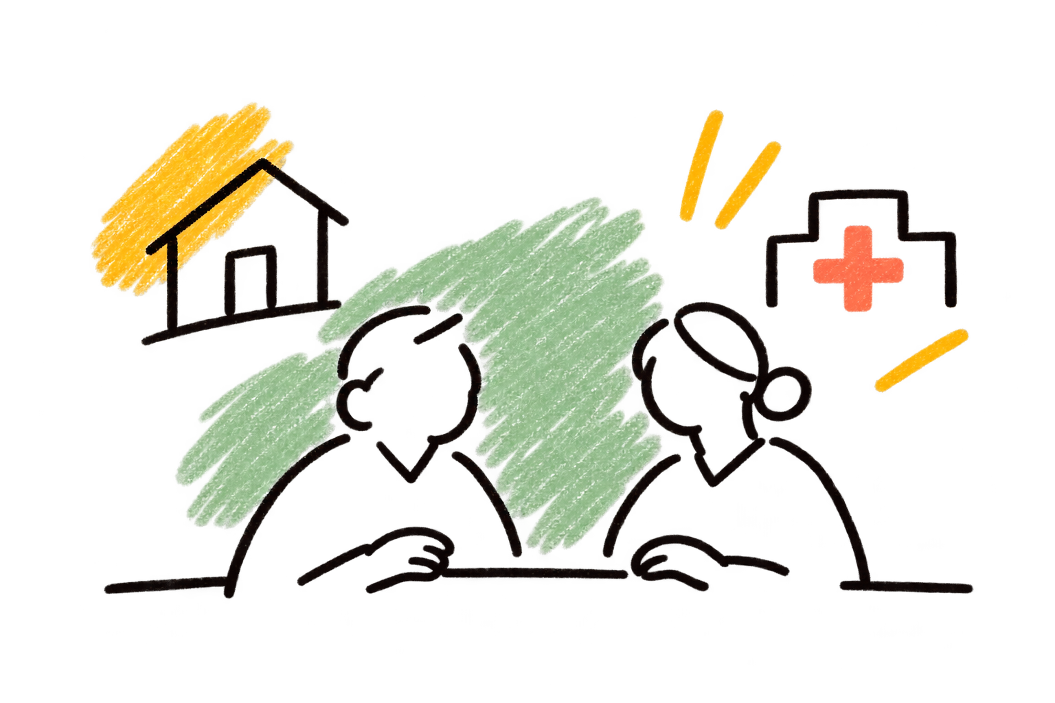 身元保証について相談する様子のイラスト